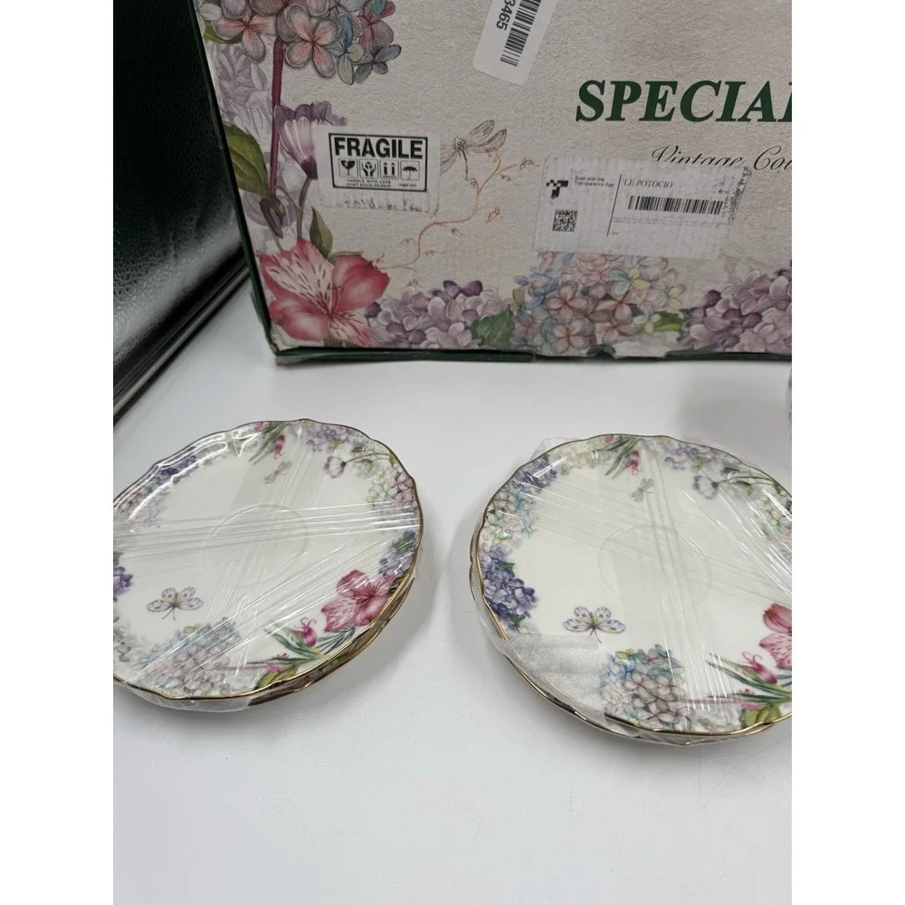 Le Potocio Bone China  Tea Set Vintage Floral Coffee Cups And Tea Sets Porcelain